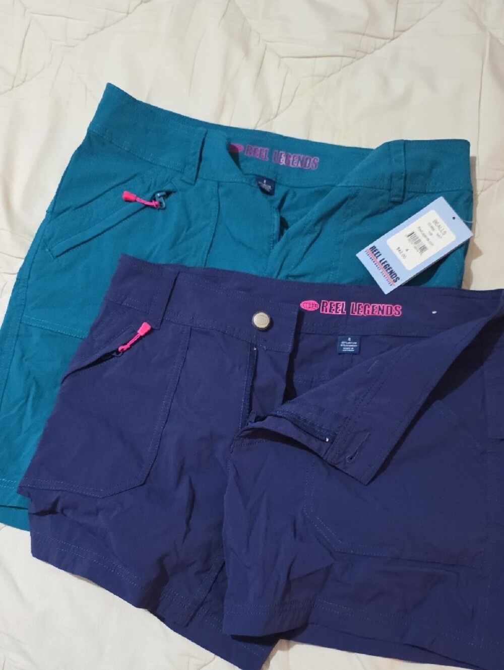 2 Pair Size 4 Reel Legends Women's Teal Active Bermuda Shorts